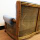 Colonial sofa two places in cannage and carved wood