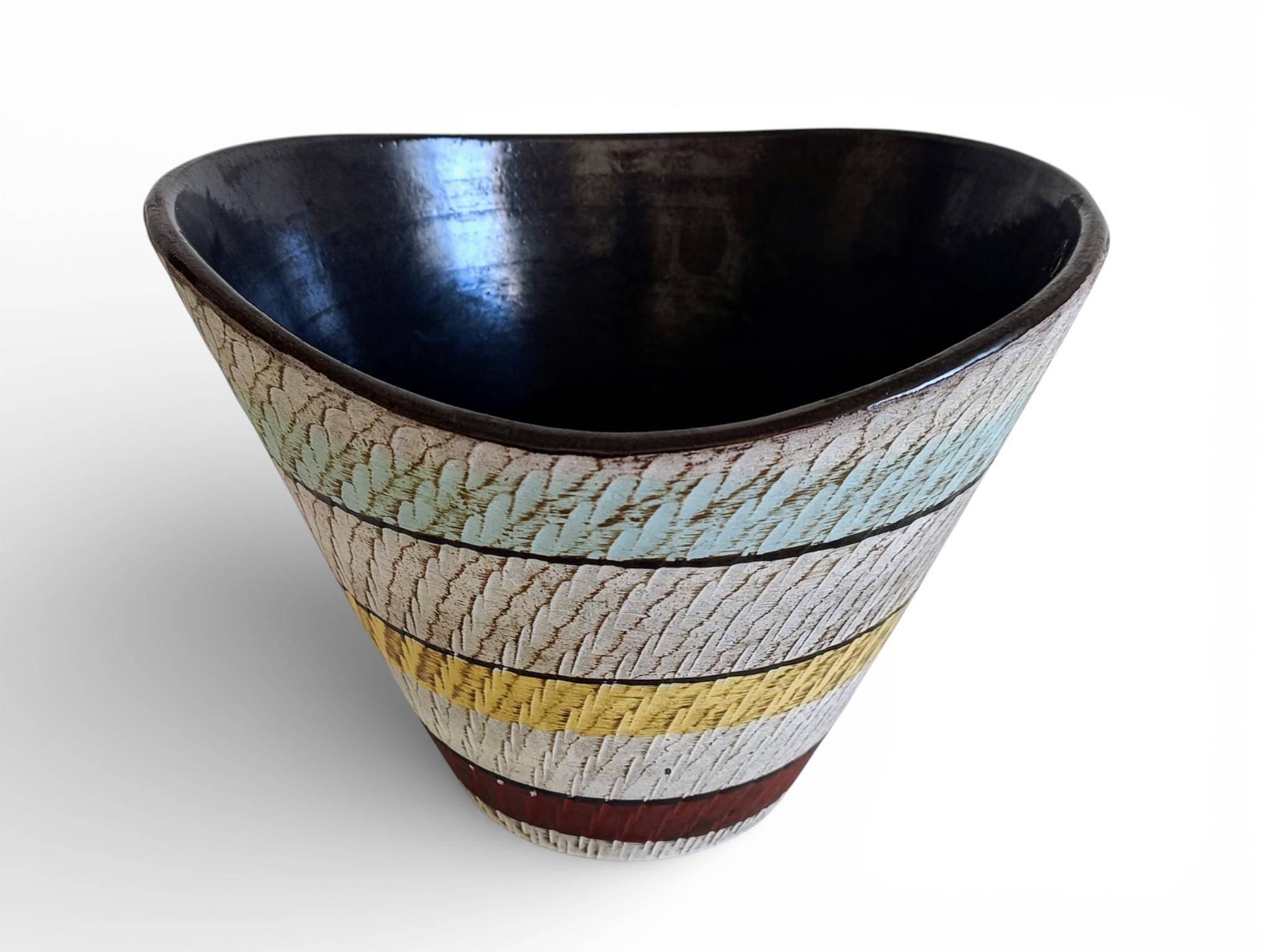 Dümler & Breiden Ceramic Bowl, Sgraffito Décor, West Germany, 1950s
