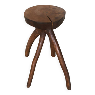 Raw Wood Bolster Stool + Vintage Log Seat