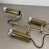 Unique 3-spot brass ceiling light koch and lowy style omi lighting germany, 1970