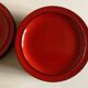 Set of 10 plates 1970 in red stoneware design Hertha Bengtson Thomas Rosenthal Scandinavian