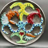 Large oyster or shellfish dish signed cérenne