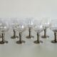 Series of eight crystal wine glasses with tin foot 95° 350 ml