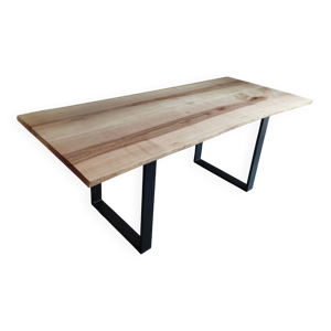 Table bois métal noir