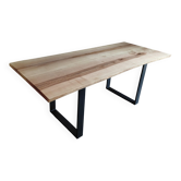 Table bois métal noir