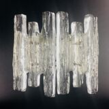 Applique murale hollywoodienne en verre de glace Hollywood Regency / Sconce par J. T. Kalmar pour Kalmar Franken, années 1960