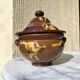 Antique glazed earthenware soup tureen