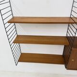Mid-Century Nisse Strinning string design teak wall unit , 1960s