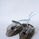 Pair of space age design smoked glass wall lights made in Italy 1970