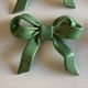 Set of 6 ribbon knife holders in green glazed earthenware 1980