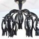 Italian black glass chandelier