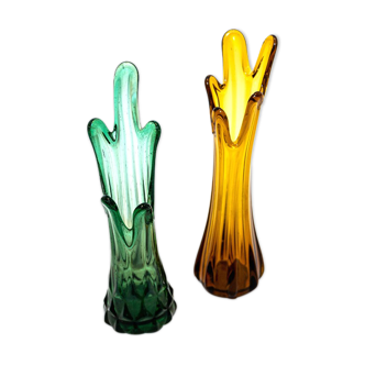 Couple de soliflore en verre