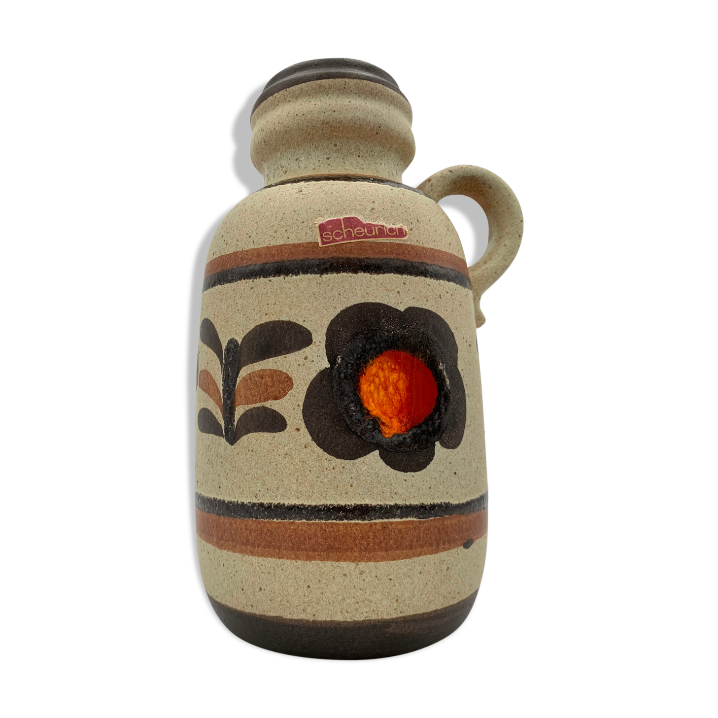 Vintage Scheurich West Germany Ceramic Vase, Numbered 413-20 - 1960s