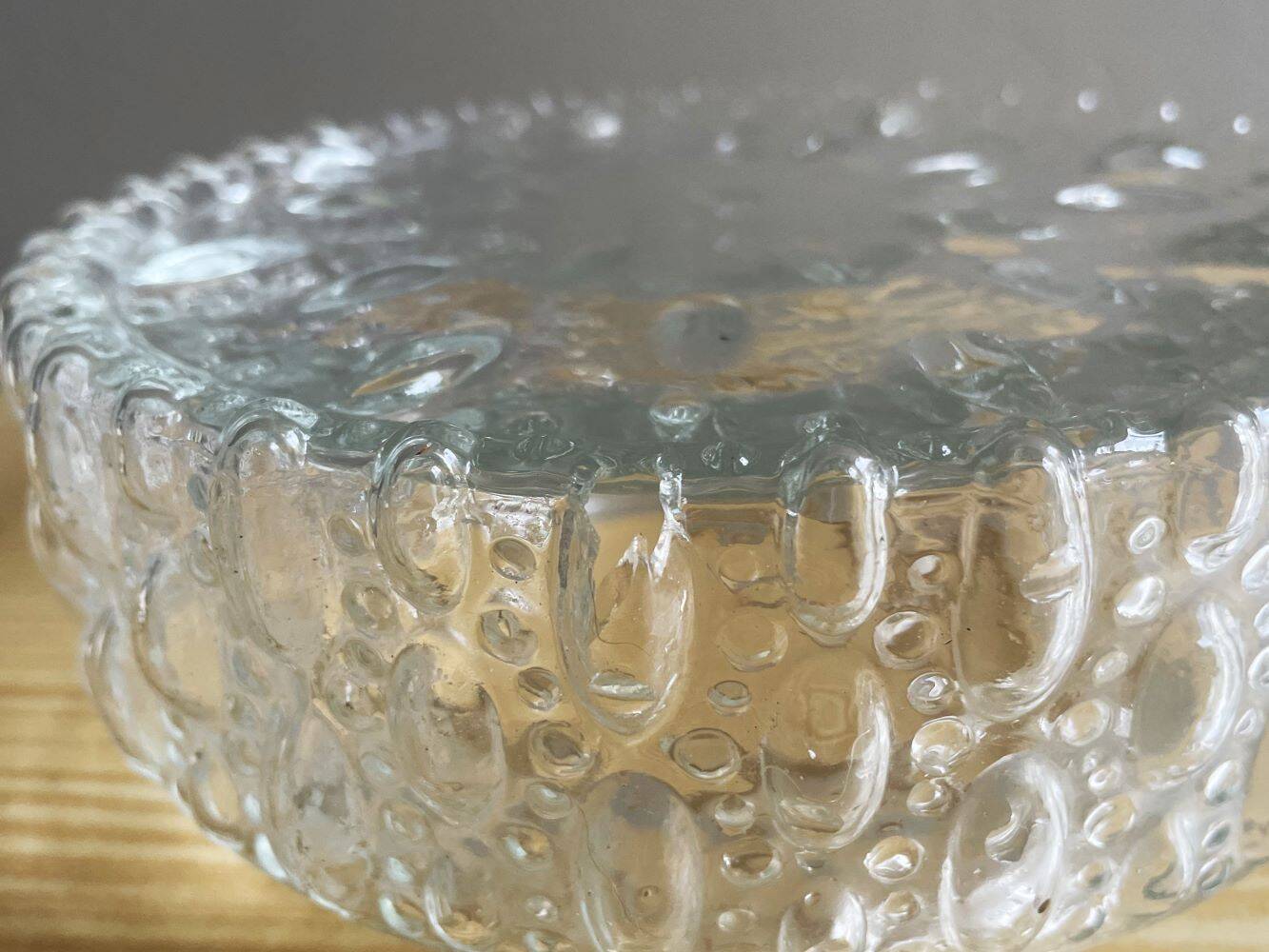 Portuguese bubble glass flush mount lamp
