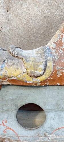 Ancien Cheval À Bascule XIXe Siècle En Bois Et Papier Mâché Peint