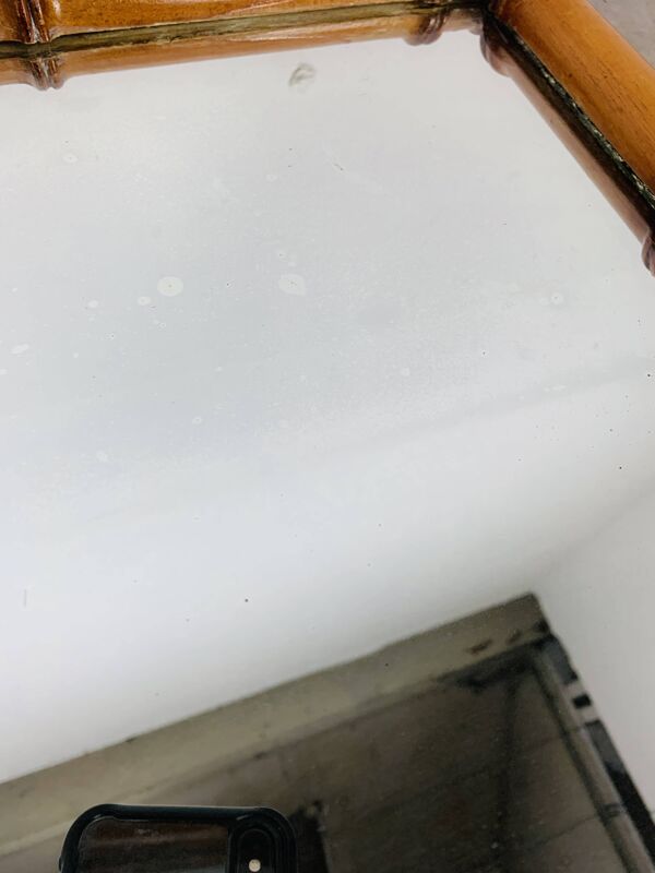 Miroir au mercure, bois effet bambou, fin XIX début XX ème