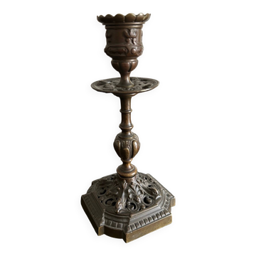 Bougeoir en bronze 19ème siècle