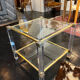 Bout de canape  plexiglas et verre 1960