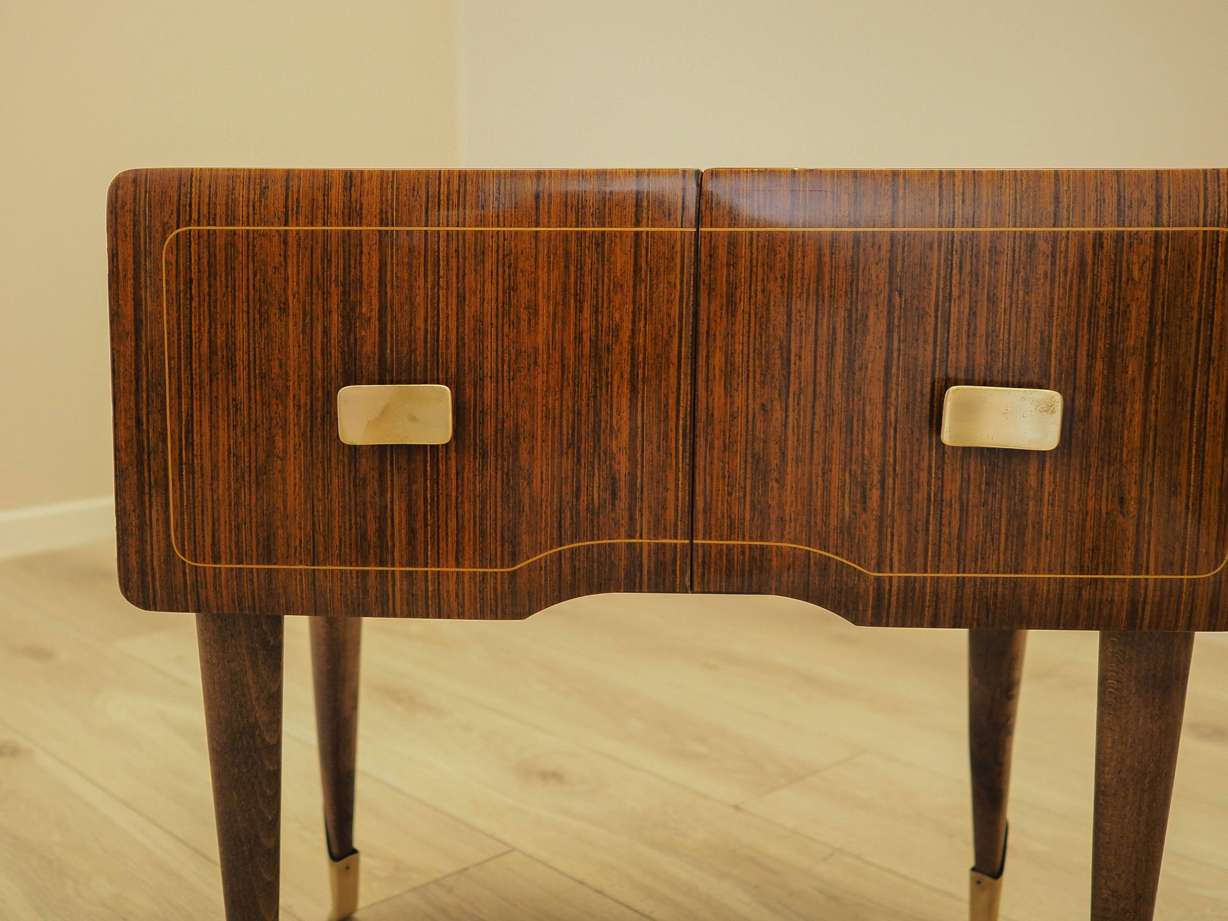 Two Bedside Cabinets, Mahogany Veneer, Italy, 1970s
