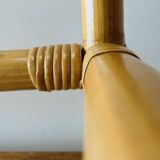 Vintage side table in bamboo and smoked glass - end table