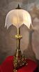 large bronze lamp 74x33 6kg 1850 to 1900 thick opaque glass shade, ele