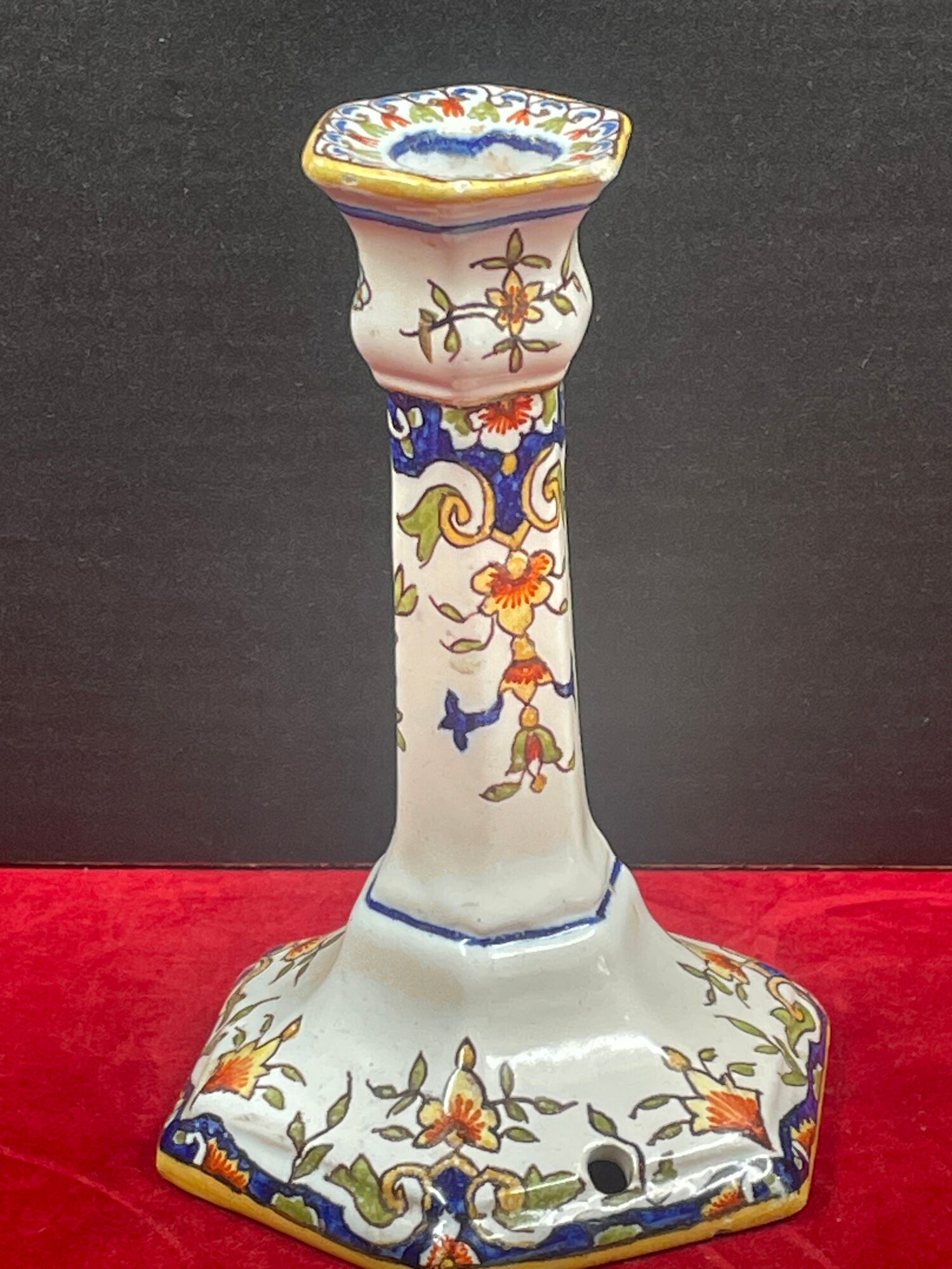 Candle holder in earthenware of Desvres
