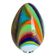 White Egg Table Lamp in Murano-Style Multicoloured Glass