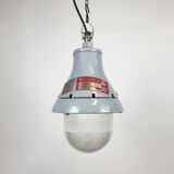Grey industrial explosion proof light from Crouse-Hinds, 1970s