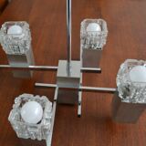 Cubic chandelier house sciolari 4 burners chrome 70s