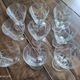 Set of 9 conical glasses on pedestal in antique chiseled glass crosses
