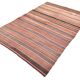 5x8 Pink & Brown Striped Style Kilim Rug, 167x254Cm