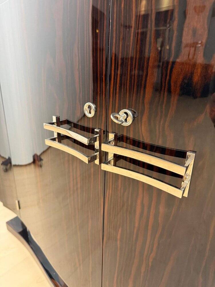 Art Deco Sideboard in Macassar, Marble & Chrome, France, 1930