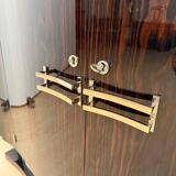 Art Deco Sideboard in Macassar, Marble & Chrome, France, 1930