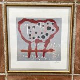 Screen printing and glazed gilded wood frame