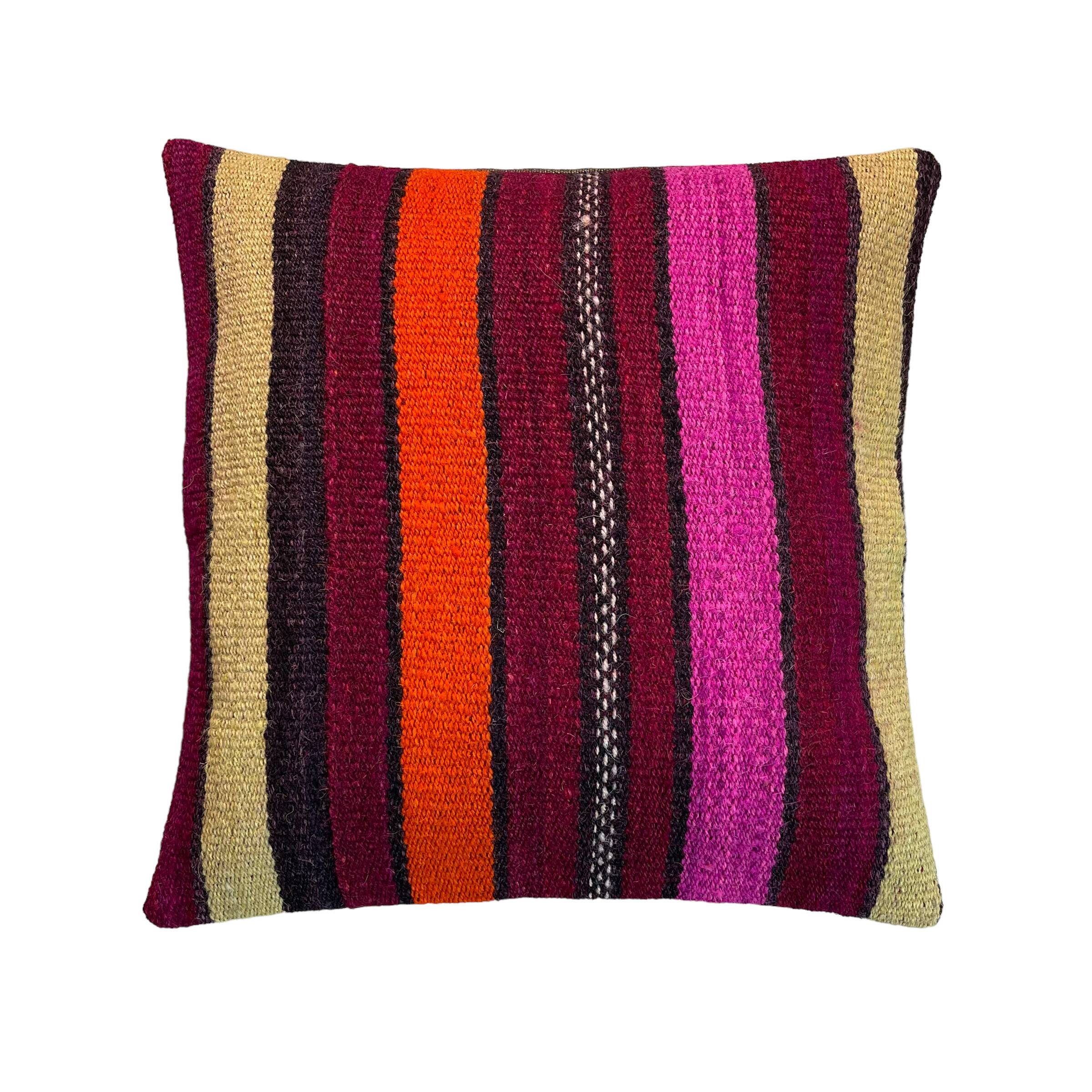 Housse de coussin kilim turc vintage, 40 x 40 cm