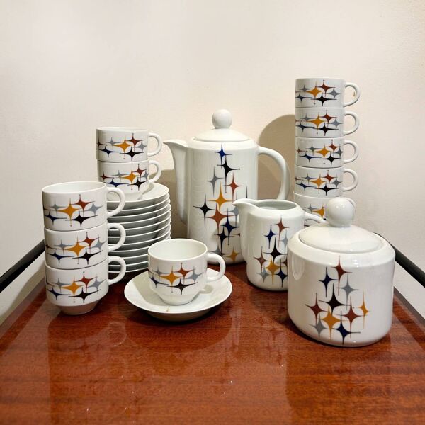 Service à thé/café porcelaine du Berry années 70