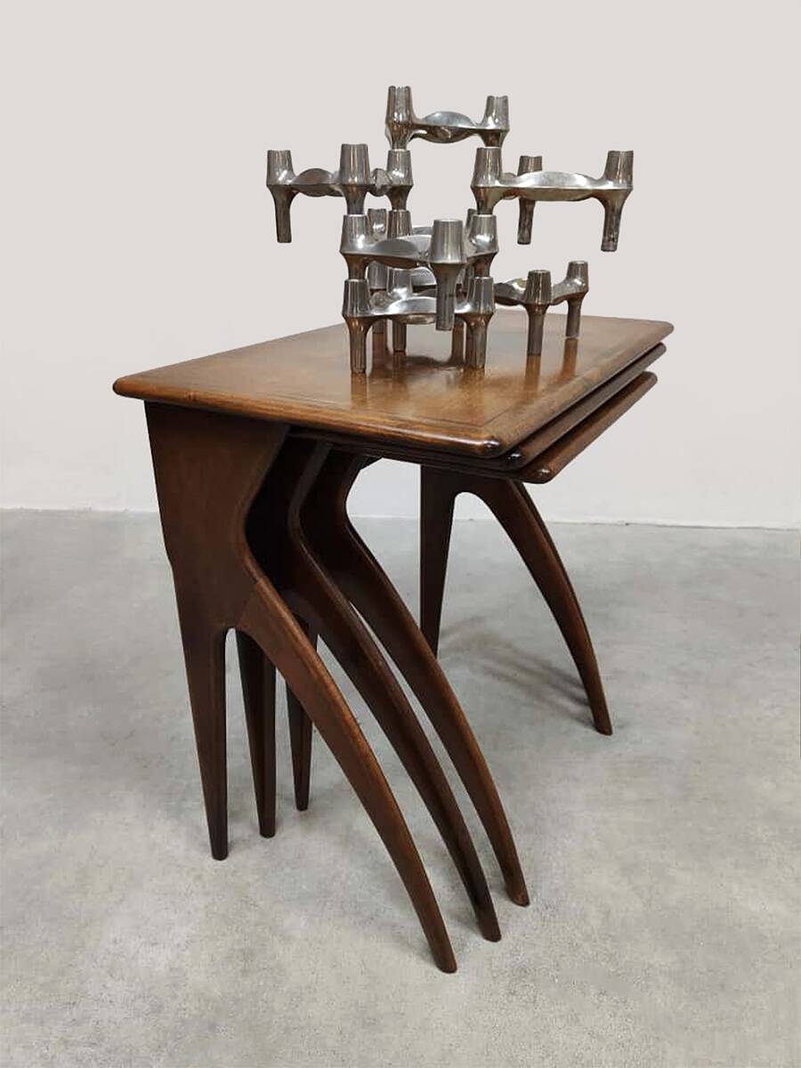 Vintage Italian design nesting tables mimiset 1950