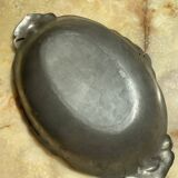 Art Nouveau dish with poppy motifs in pewter