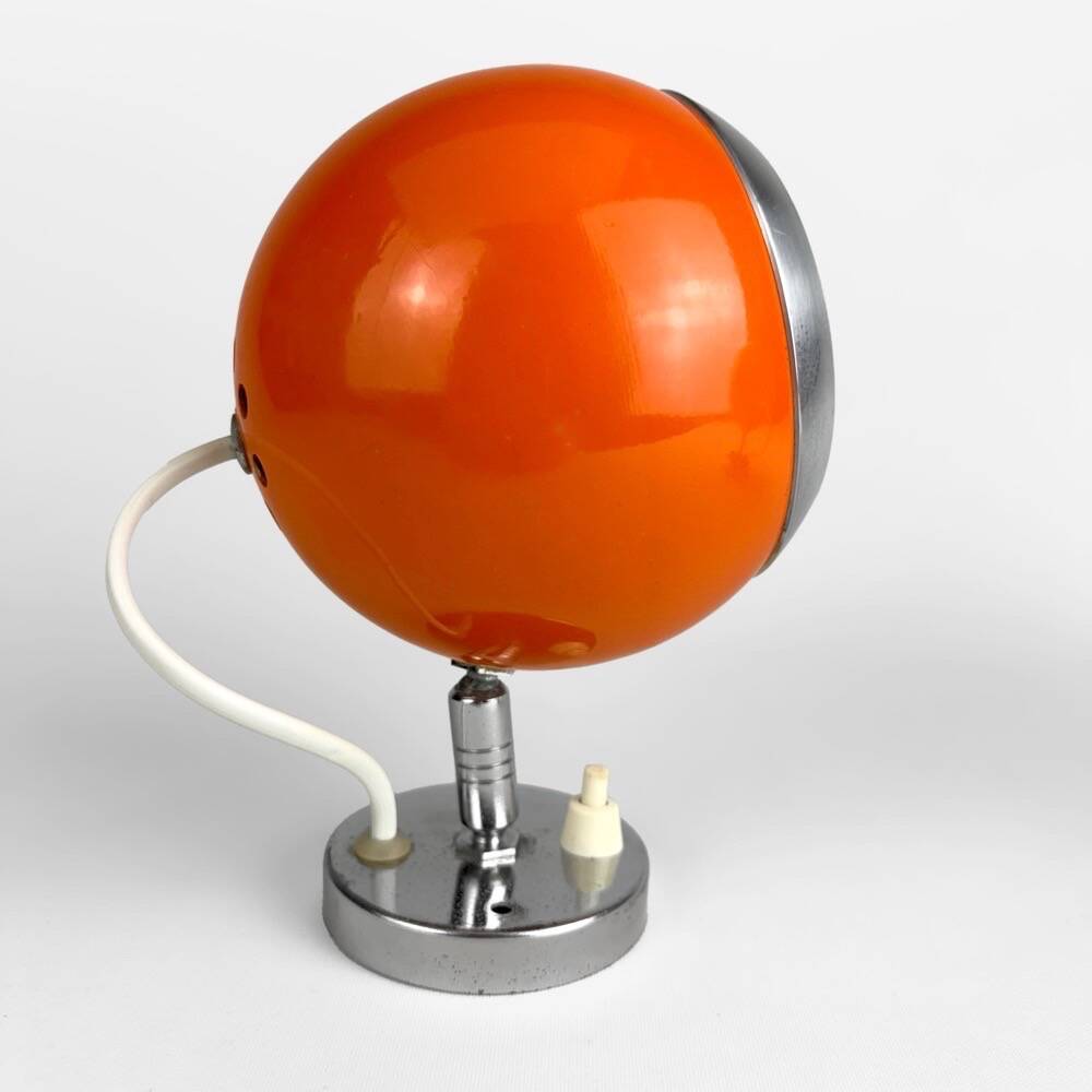 Pair of 70s orange Eyeball wall lights