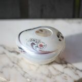 Vintage vase, small iridescent glass vase with patterns, blown glass, collection, interior decoration