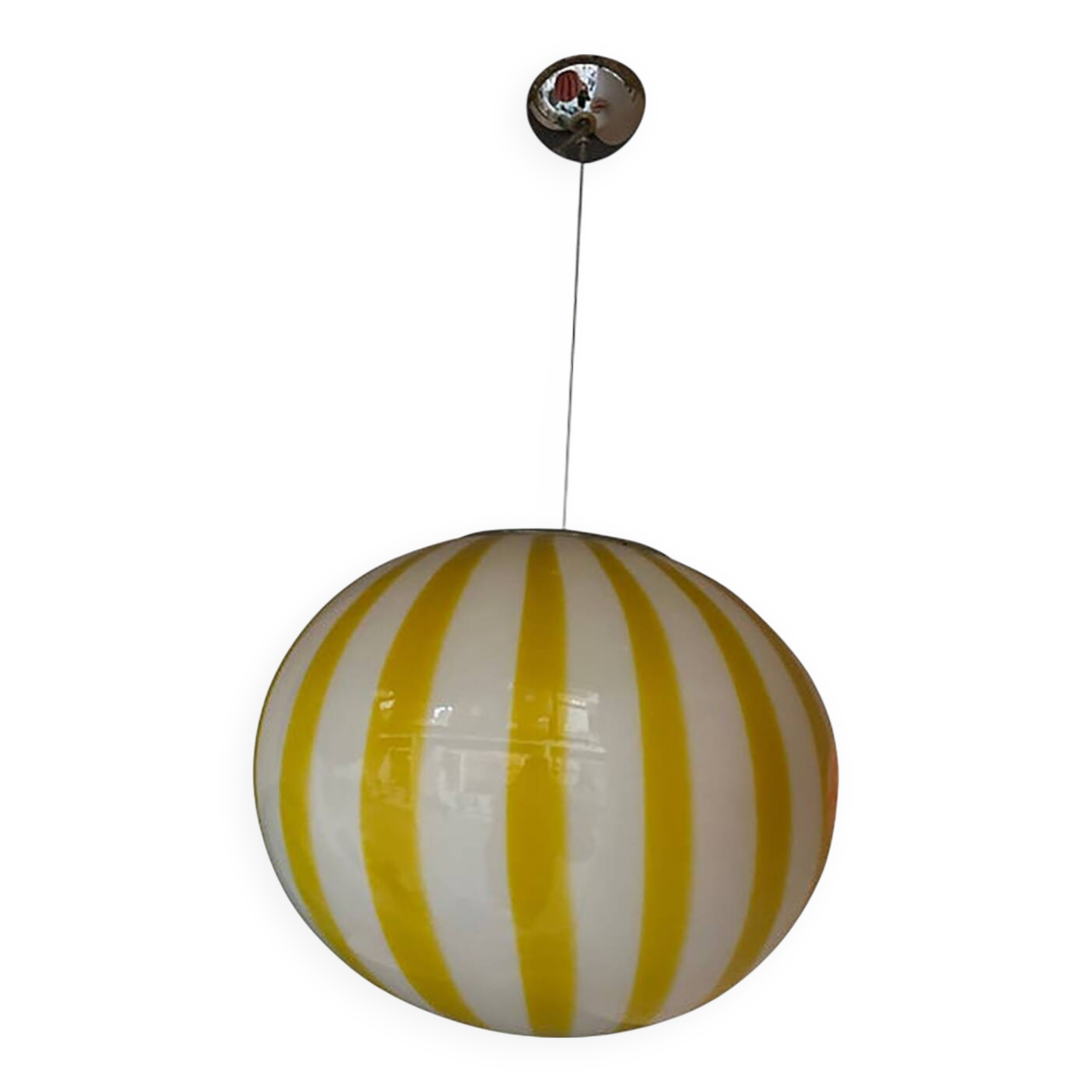 Italian Glass Swirling Multicolors Pendant Sphere