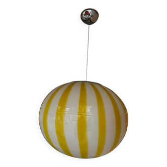 Italian Glass Swirling Multicolors Pendant Sphere