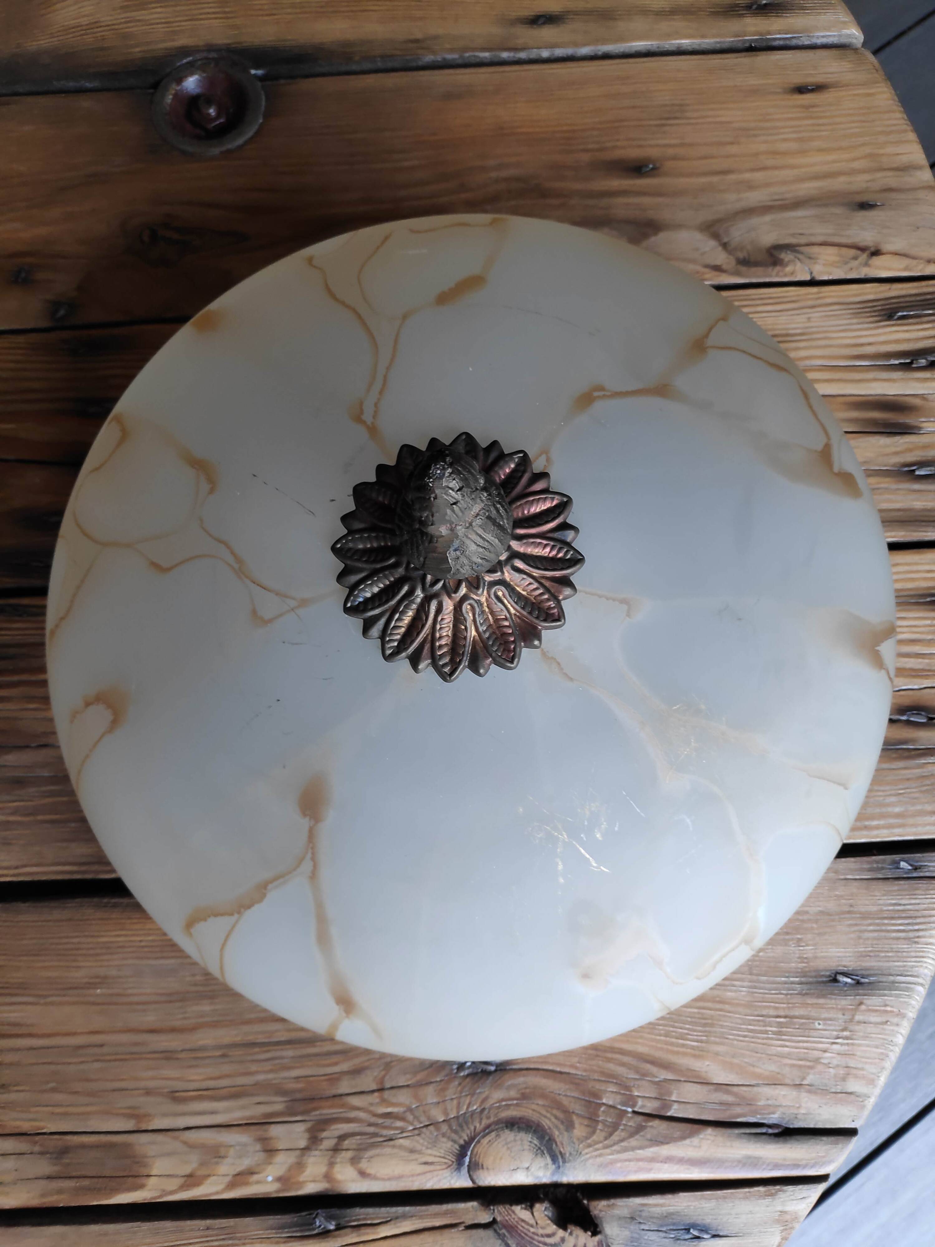 2-light marble effect ceiling light