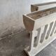 Pair of sculptural cast concrete planters in Off-White, mid-century brutalist style, long and rectangular.
