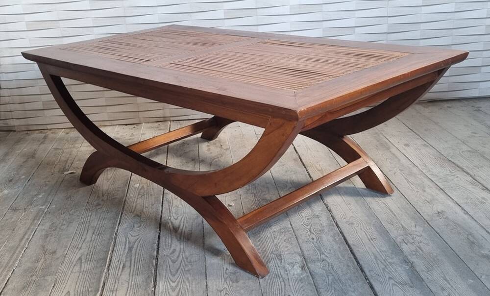 Table basse esprit colonial, Pier Import, années 80