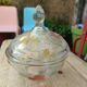 Candy dish, painted glass sugar bowl