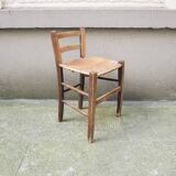 Ancienne chaise pour enfant en bois & cannage