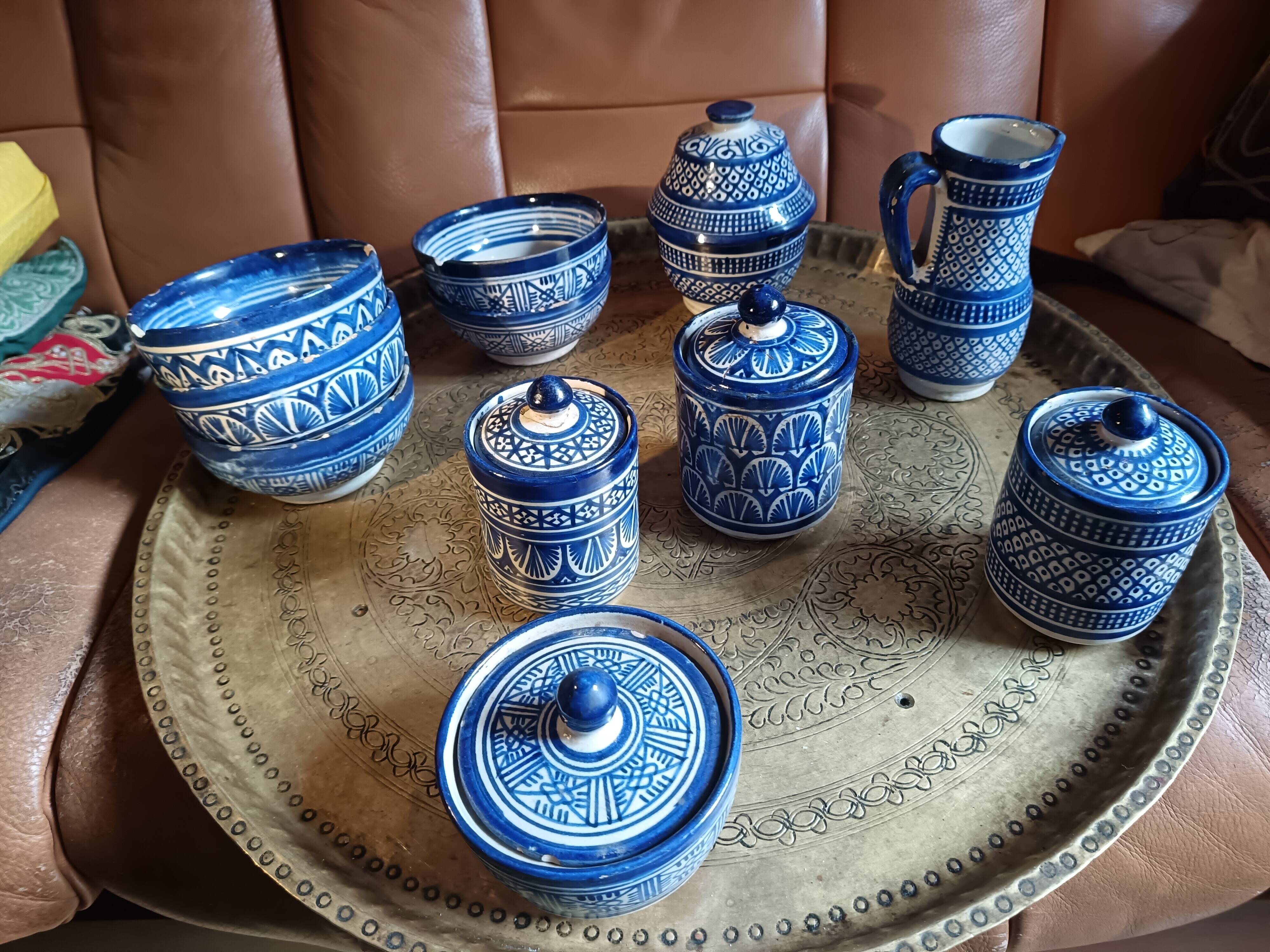 Lot 11 Moroccan pottery butter pot from the 1940s signed Serghini.