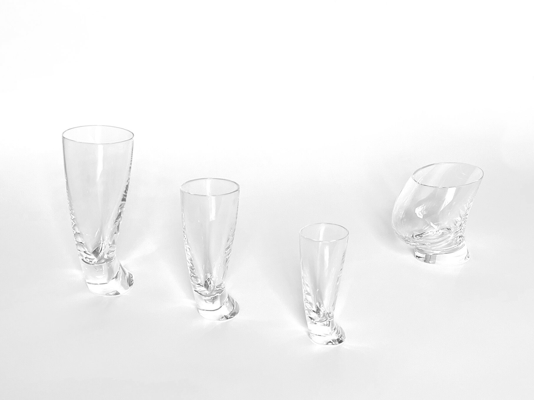 6 verres à liqueur 'Touch Glass' par Angelo Mangiarotti pour Cristalleria Colle 1991