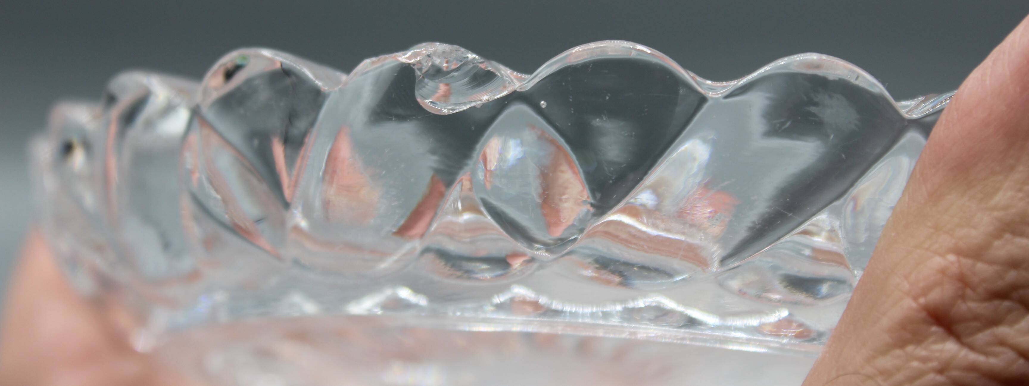 Lot of 4 old baccarat bottle coasters, twisted bamboo model